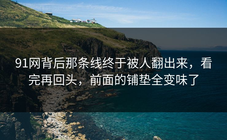 91网背后那条线终于被人翻出来,看完再回头,前面的铺垫全变味了