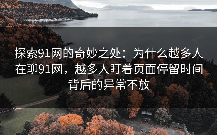 探索91网的奇妙之处:为什么越多人在聊91网,越多人盯着页面停留时间背后的异常不放